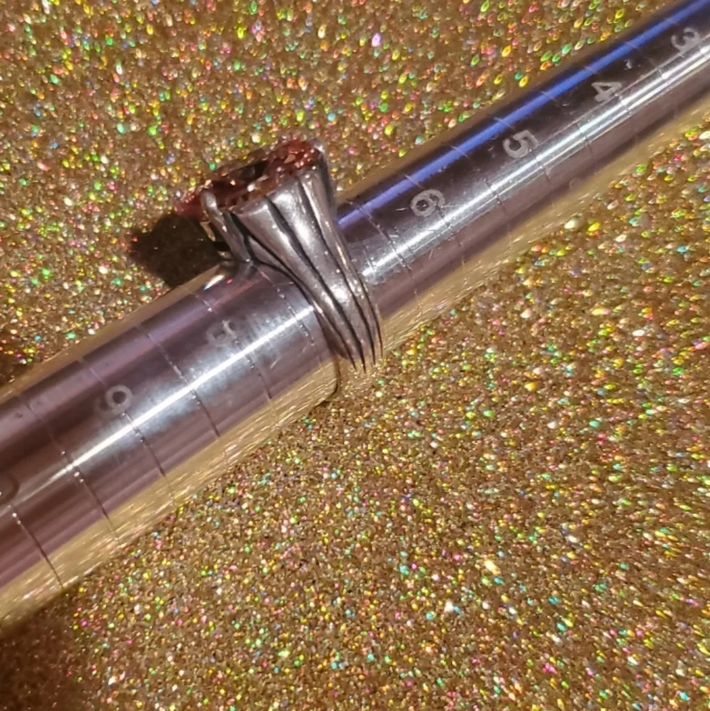 Silpada Sterling Silver Faceted Champagne Cubic Zirconia Gemstone Ring - Picture 3 of 13